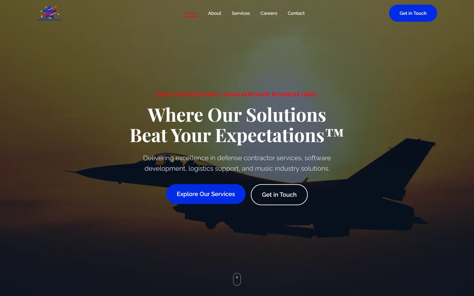 The Crescendo Solutions website home page.